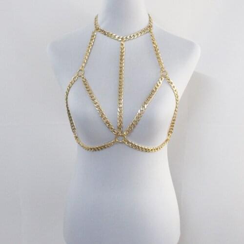 Bohemian Punk Statement Necklaces Collar Bar Chain Chunky Necklaces Women Sexy Statement Body Jewelry