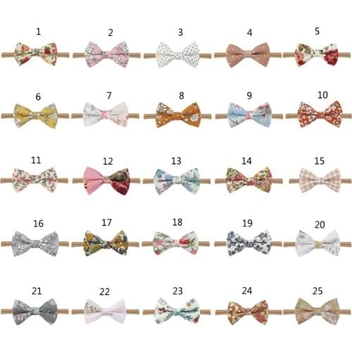 1 Pc Princess Bowknot Headband Cute Printing Baby Elastic Hair Band Soft Cotton Headwear for Newborn Infants