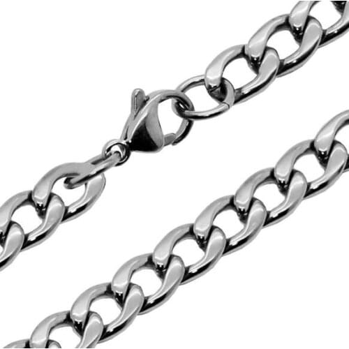 16inch-32 inch choose lenght Fashion 4/6/7/8.5mm NK Link Curb Chain Necklace Stainless Steel Necklace chain jewelry women mens