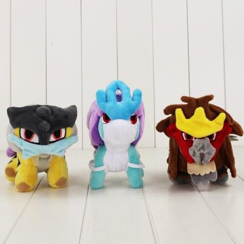 16cm Entei Suicune Raikou Plush Toys 2nd Generation Gold and Silver Soft Soft Stuffed Animal Dolls