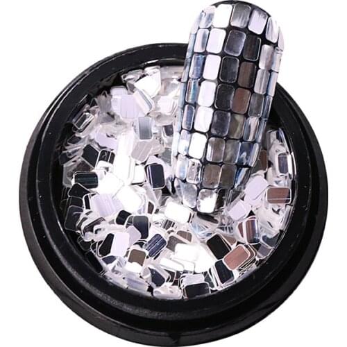 1Jar Acrylic Nail Sequins Strip/Square/Rectangle Shiny Flakes For 3D Nail Art Decor LaserUV Polish Flake Sequin Colorful H35