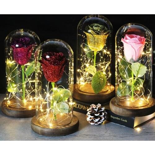 24k Gold Rose Foil Plated Gold rose Wedding Decoration Golden Rose Decor Flower flores artificiales para decoracion