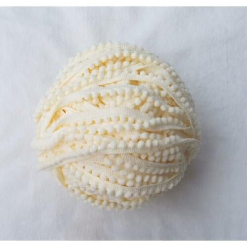 5 yards cute cream color polyester PomPom fringe MINI trim draper ball Accessories sew 0.5" ball
