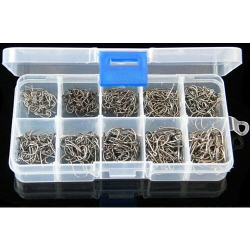 500pcs/set Fly Fishing Hooks Set Carbon Steel Single Circle Fishing Hook #3~#12 Fishing Jip Barbed Carp Hooks Fishing Accessorie