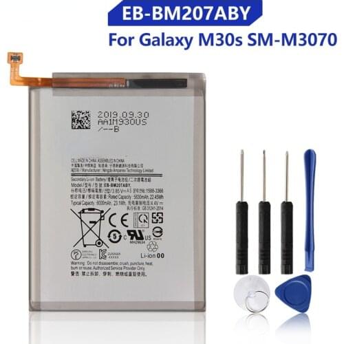 Original Samsung Battery EB-BM207ABY For SAMSUNG Galaxy M30s SM-M3070 M3070 M21 M31 M215 Genuine Phone Battery 6000mAh
