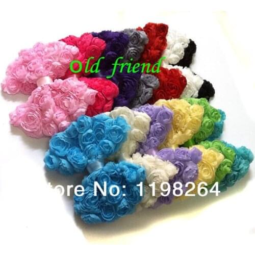 Large chiffon rosette bows hair bows hair accessory 50pcs/lot mix 17 color free shipping