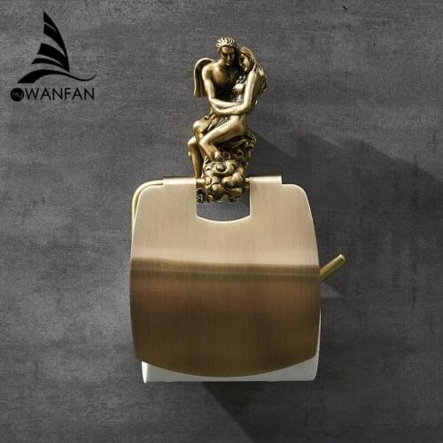 Romantic Series Bronze Bathroom Toilet Paper Holder Wall Mounted Towel Bar Toilet Brush Holder Bathroom Accessories MB-0819B