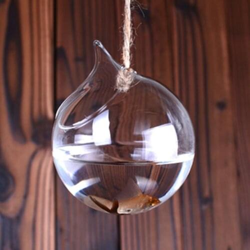 Diameter=12cm Middle Size Hanging Glass Terrarium Vase Beautiful Wedding Decorative Prop Hanging Glass Vase