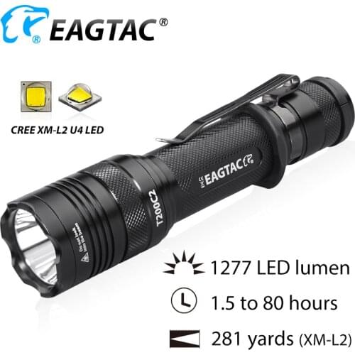 EAGTAC T200C2 XML2 1277lm LED Flashlight 18650 CR23A Battery 365NM UV LED XPL HI Long Throw Hunting Torch