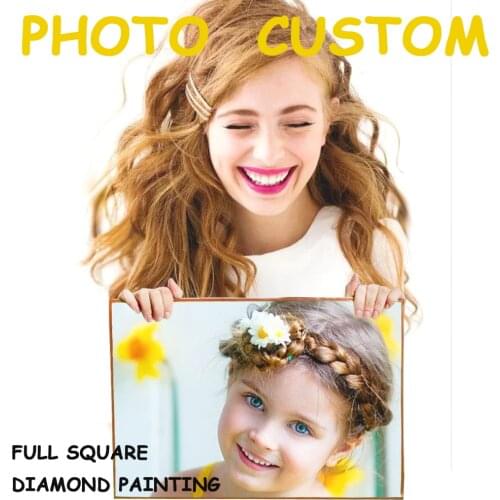 Photo custom 5D diamond painting custom custom full diamond round diamond mosaic pattern home DIY handmade custom mosaic