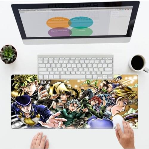 XGZ Jojo Bizarre Adventure Anime Fashion Mouse Pad Game Office Desk Pad Edge Control Pad Mouse Mat Girls Keyboard for Laptop