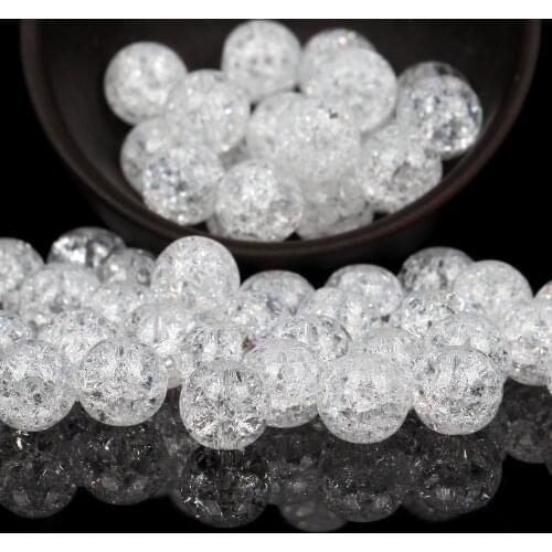 Natural Clear Cracked Quartz Stone Beads Round Loose Spacer Beads For Jewelry Making 4/6/8/10/12mm DIY Bracelet Handmade