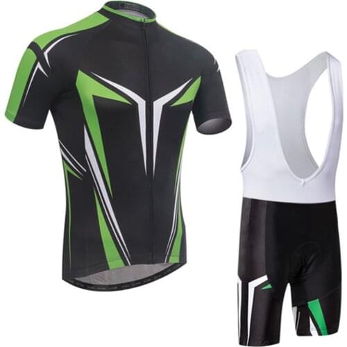 Summer Cycling Short-Sleeved Sportwear Suit Breathable Mountain Bike Clothes Sportwears Outdoor Sports Running Riding Suit Green