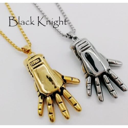 Stainless steel mechanical hand pendant necklace Gold necklace Captain mechanical hand necklace wonmen hip hop jewelry BLKN0655