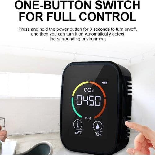 Multifunctional 5in1 CO2 Meter Digital Temperature Humidity Tester Air Quality Monitor Carbon Dioxide TVOC HCHO Detector