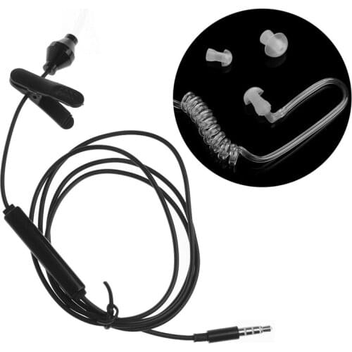 New 3.5mm Air Tube Anti-radiation Stereo In-Ear Single Headset Earphone With Mic X3UB