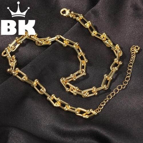 New Color U-Shaped Chain Cuban Link Fashion Hiphop Jewelry Stainless Iced Out Necklaces For Men