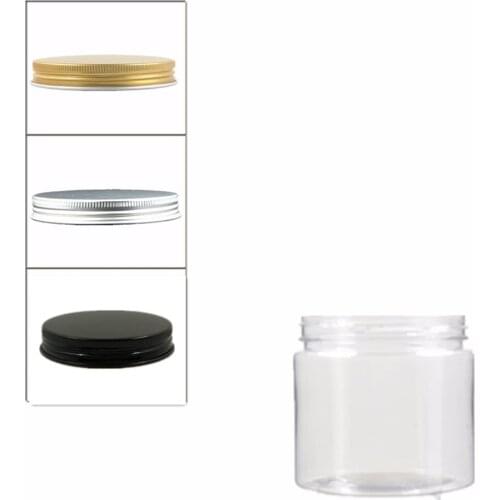 10pcs/Lot 180ml Clear Round Pet Jar Bottle Container With Sliver/Gold Aluminium Cap W/Pe Liner,Plastic Container, Packaging