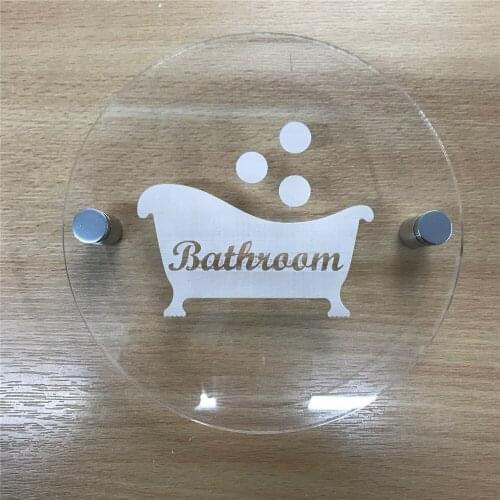 DIY House Number Customized Round Bath Bubbles Toilet Sign Clear Gloss 5MM Acrylic Premium Vinyl 2 Sizes