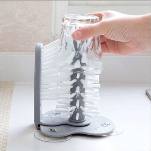 Cleaning Brush Cup Bottles Sink Kitchen Accessories Water Scrubber Wine Suction Cleaning Cup Brush Drop Ship Glass Cleaner