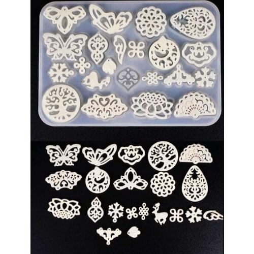 Silicone Mold for jewelry pendants Hollow Chinese antique earrings pendant Jewelry Making charms epoxy resin molds