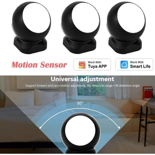 1-6pcs ZigBee Smart Motion Sensor Body Movement Detect for Tuya APP Alarm Push Automation History Record Zigbee Gateway Required