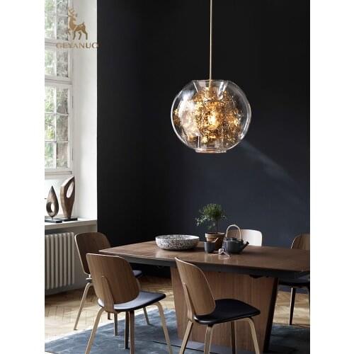 All copper creative Nordic minimalist modern staircase lamps light luxury restaurant bar bar dining room chandelier