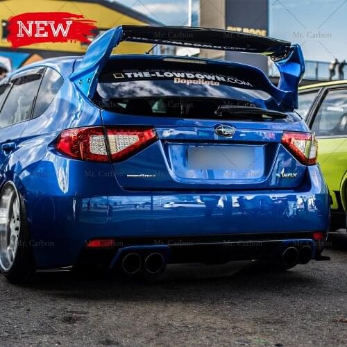 FOR SUBARU WRX STI 2007-2014 VARIS-STYLE CARBON FIBER GLASS REAR SPOILER TRIM BODY KIT WRX STI VER.1 FRP ROOF WING LIP RACING