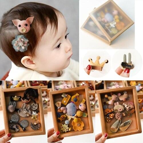 10Pcs/Set New Children Cute Cartoon Flower Hairpins Barrettes Girls Lovely Colors Hair Clips Kids Baby Sweet Hair Accessories