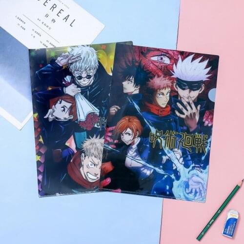 10 Pcs/lot Anime Jujutsu Kaisen Paper File Toys Gojo Satoru Pvc File Pocket Folder Toy Gifts