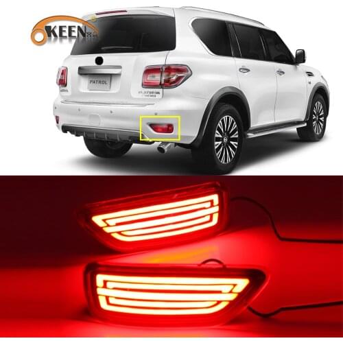 2pcs For Nissan Patrol 2012-2016 2017 2018 2019 Led Rear Bumper Reflector Lamp Flowing Turn Signal Driving Braking Light