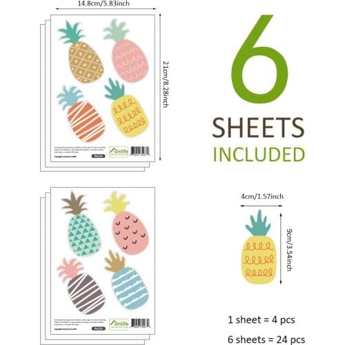 2 Style Colorful Pineapple Wall Sticker Creative DIY Stickers for Kindergarten Kids Room Wall Decor Kitchen Refrigerator DECAL