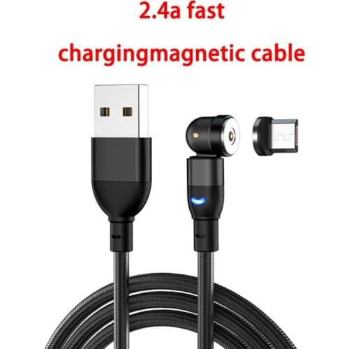 540 Rotate Magnetic Cable 2.4A Fast Charging Magnet Charger Micro USB Type C Cable Mobile Phone Wire Cord For Huawei Xiaomi