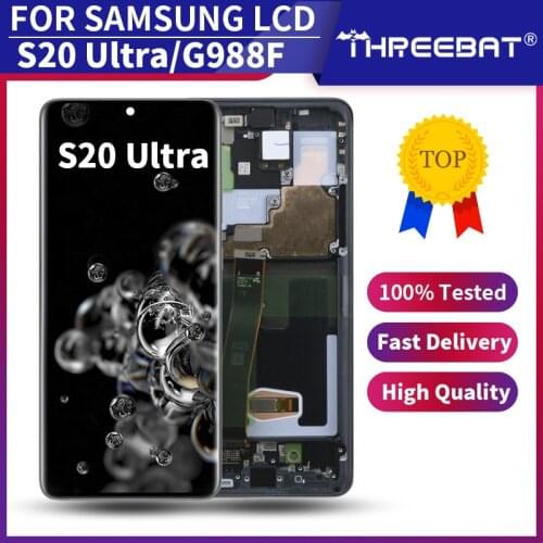 6.9'' NEW SUPER AMOLED For SAMSUNG Galaxy S20 Ultra LCD G988 G988F Touch Digitizer Assembly For S20 Ultra Display with Frame