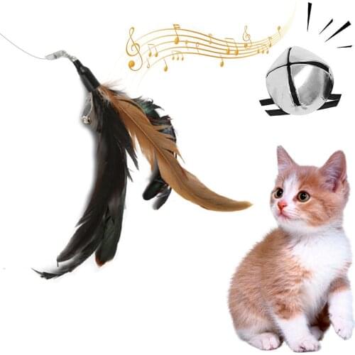6PCS Funny Cat Toys Cat Stick Feather With Small Bell Bird Feather Plush Plastic Toy for Cat Pet Cat Catcher Interactive Toy