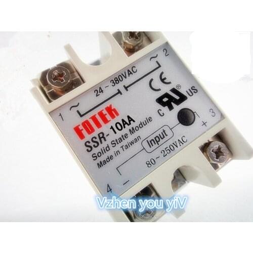 Free shipping solid state relay SSR-10AA 10A actually 80-250VAC TO 24-380VAC AC SSR 10A relay solid state