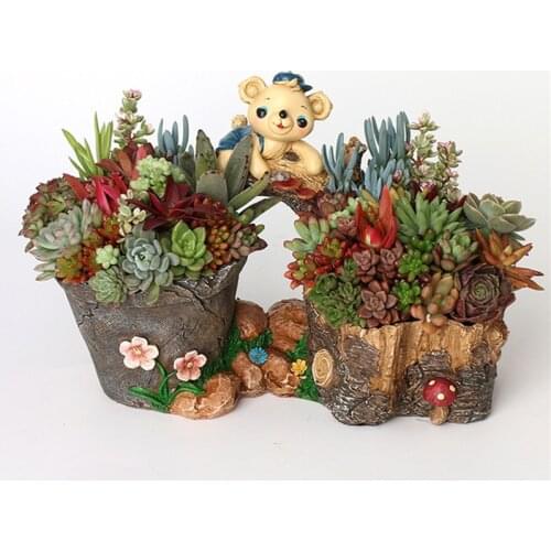 Flower Pot Cartoon Animal Garden Pot Resin Craftwork Decorative Tools for Garden Courtyard Park