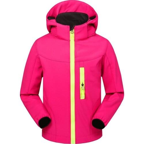 Children Candy-color Outdoor Sport Wear Fleece Thermal Softshell Fishing Windbreaker Boy Camping & Hiking Jackets