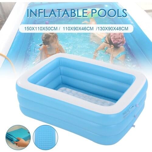 150CM 2/3Layers Children Inflatable Pool Bathing Tub Baby Kid Home Outdoor Large Swimming Pool Inflatable Square Swimming Pool