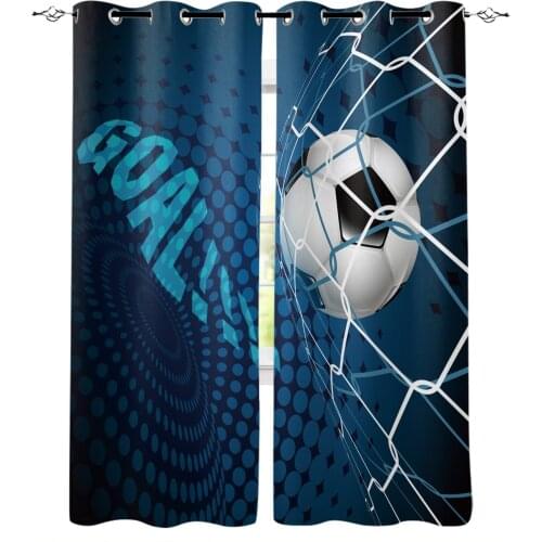 Football Design Soccer Modern Blackout Curtains For Living Room Bedroom Window Treatment Blinds Drapes Kitchen Curtains