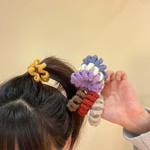 Elastic Wool Telephone Wire Hair Bands Girl Woman Hair Accessories Rubber Band Headwear Hair Rope Spiral Shape Hair Ties