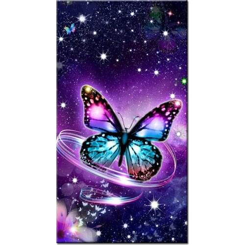 Fantasy Butterfly Full Square Round Needlework Diamond Embroidery Night Landscape Diy 5D Diamond Painting Cross StitchZP-4844