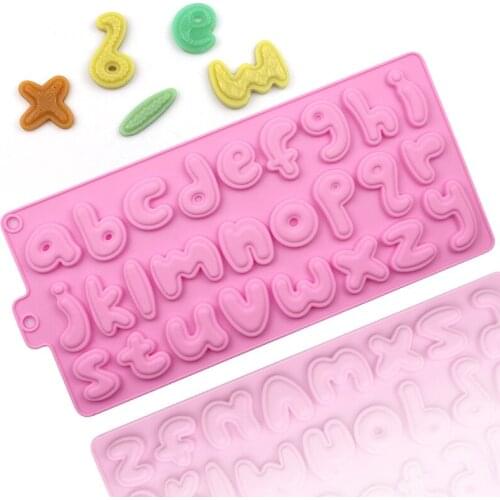 Art Letters Chocolate Silicone Mold Lowercase Letters Mold For Biscuit Ice Cube Cookie Gummy Candy Cake Decoration Tool