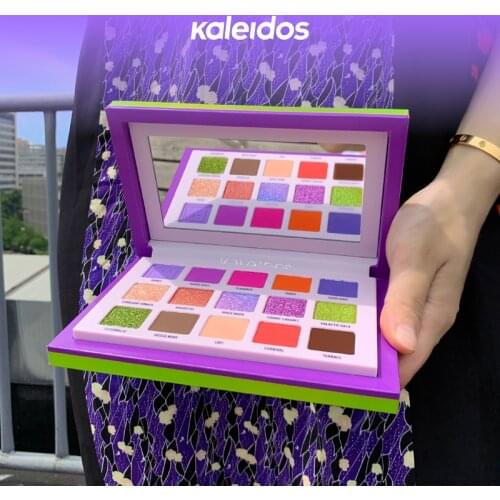 KALEIDOS 15-Color Eyeshadow Plate Super Fire Shimmering Powder Shimmer Matte