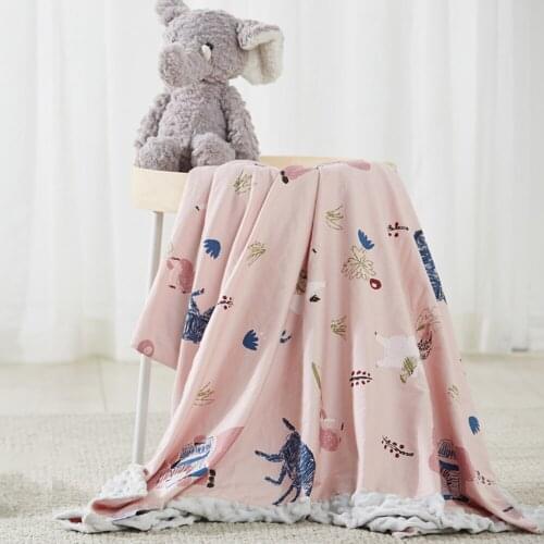 Baby Bedding Sets Wrap Soft Blankets Newborn Cotton Muslin Swaddle Toddler Boy Girl Animal Cartoon Print Plush Blanket Kid Stuff