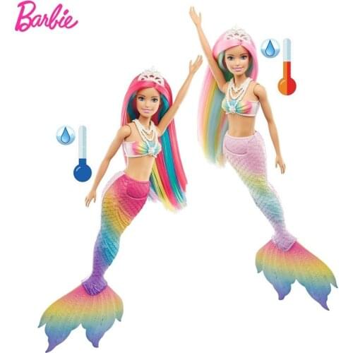 Barbie Dreamtopia Rainbow Magic Mermaid Doll with Rainbow Hair and Water-Activated Color Change Feature Doll Child Gift GTF89