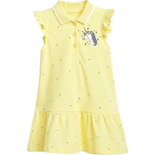 Summer Baby Girl Clothes 1-7r Kids Girl Dress Cute Toddler Girl Long Sleeve O-neck Cartoon Dresses Cotton Casual Children Dres