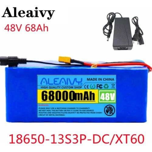 48v 68Ah Lithium Ion Battery 68000mAh 1000w Lithium Ion Battery Pack for 54.6v E-bike Electric Bicycle Scooter with BMS +Charger