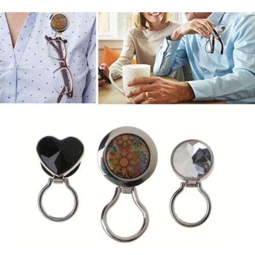 Magnetic Metal Eyeglass Badge Holder Eyewear Sunglasses Holder Safety Brooch B36D