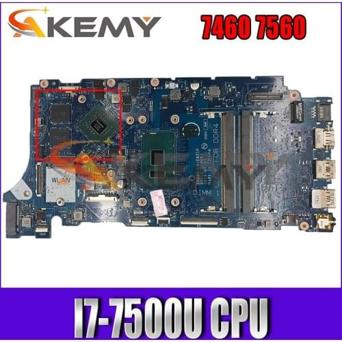 Akemy For DELL Inspiron 7460 7560 Laptop Motherboard LA-D821P I7-7500U CPU CN-09WC1G 09WC1G 9WC1G Tested 100% work